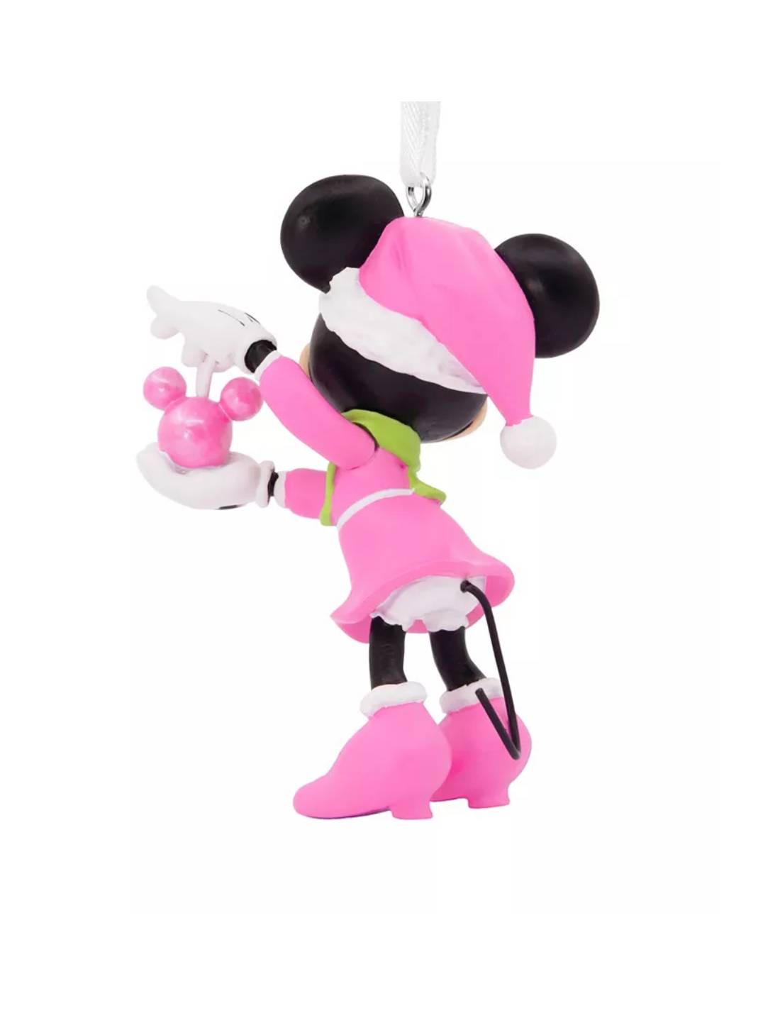 Addobbo Albero Di Natale In Resina Minnie Mouse Rosa 7,6cm