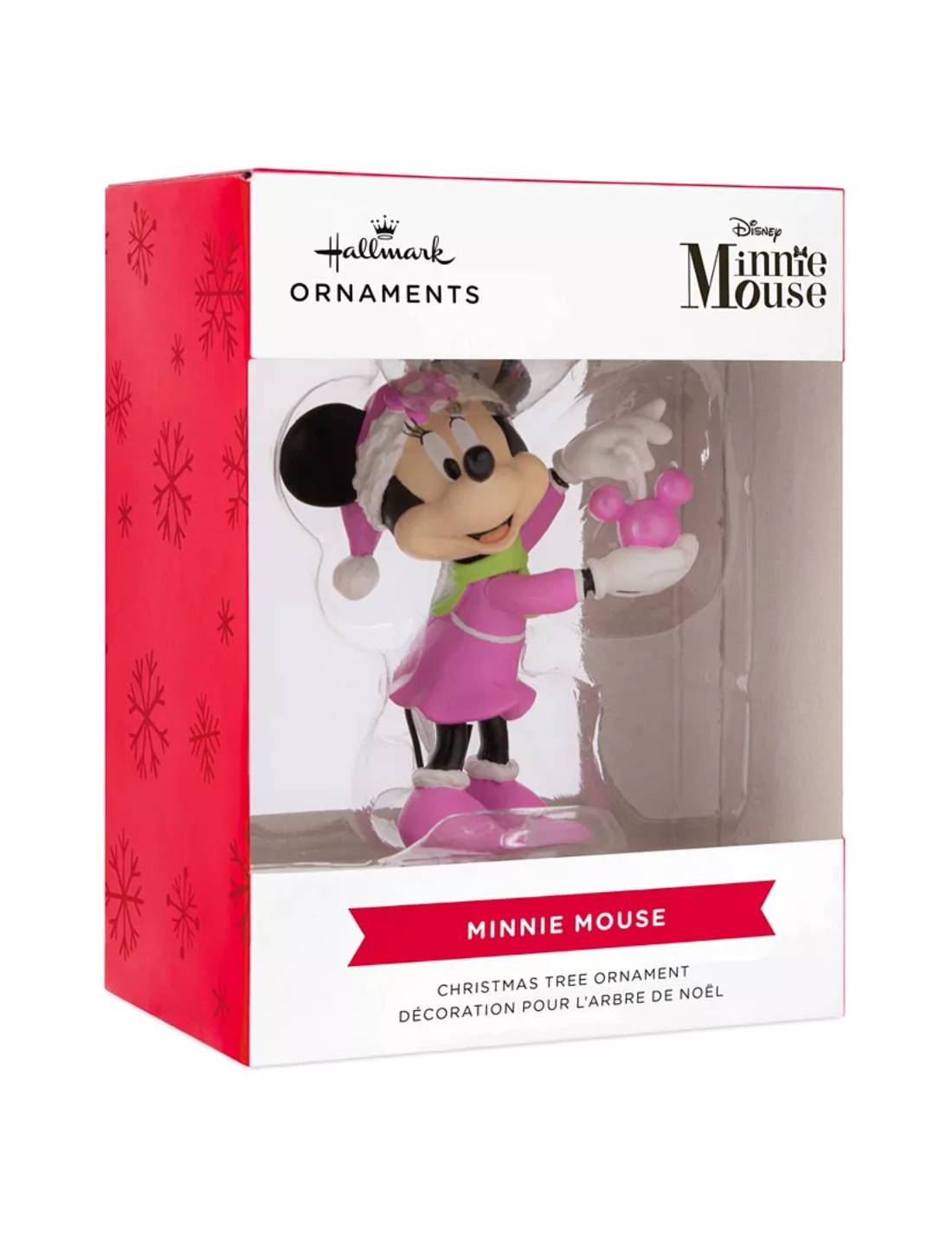 Addobbo Albero Di Natale In Resina Minnie Mouse Rosa 7,6cm