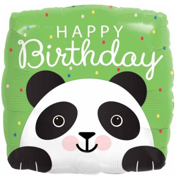 Palloncino Metalfoil Happy Birthday Panda 18" 46cm