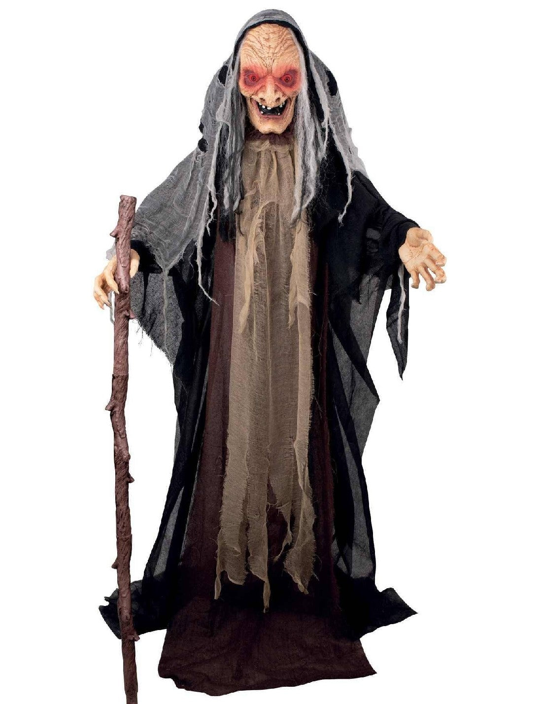 Strega Animata Di Halloween Con Suoni E Luci 153cm