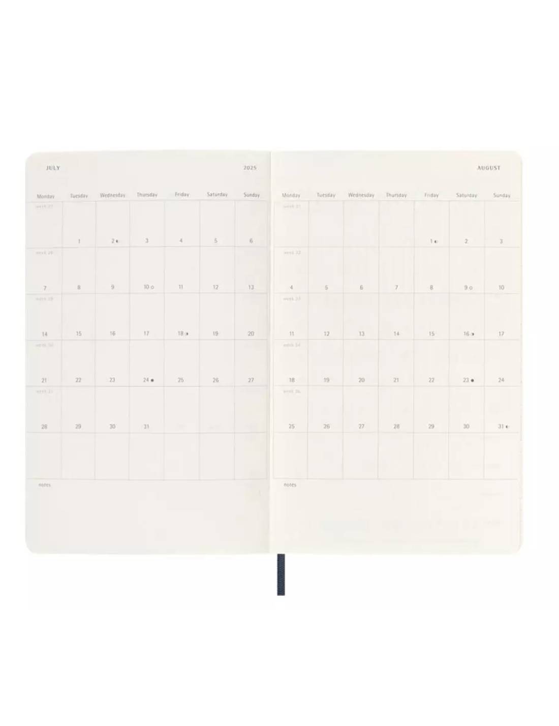 Agenda Giornaliera 12 Mesi 2025 Moleskine Blu Pocket Copertina Morbida 14cm