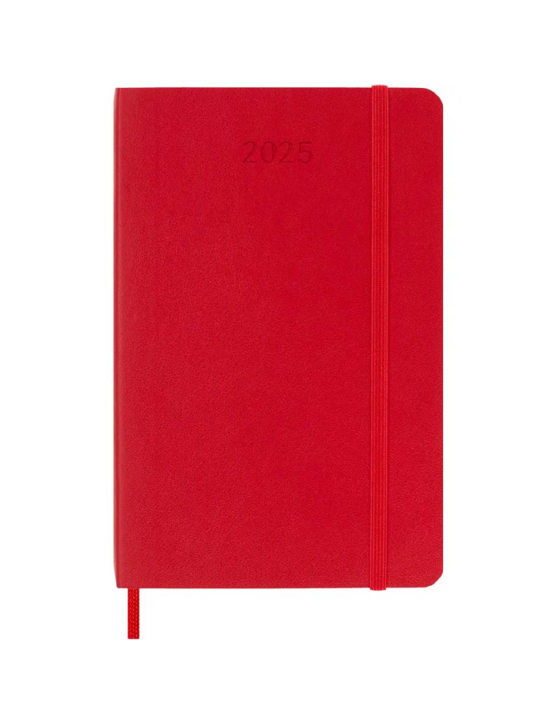 Agenda Giornaliera 2025 Moleskine Rossa Pocket 12 Mesi Copertina Morbida - 9x14cm