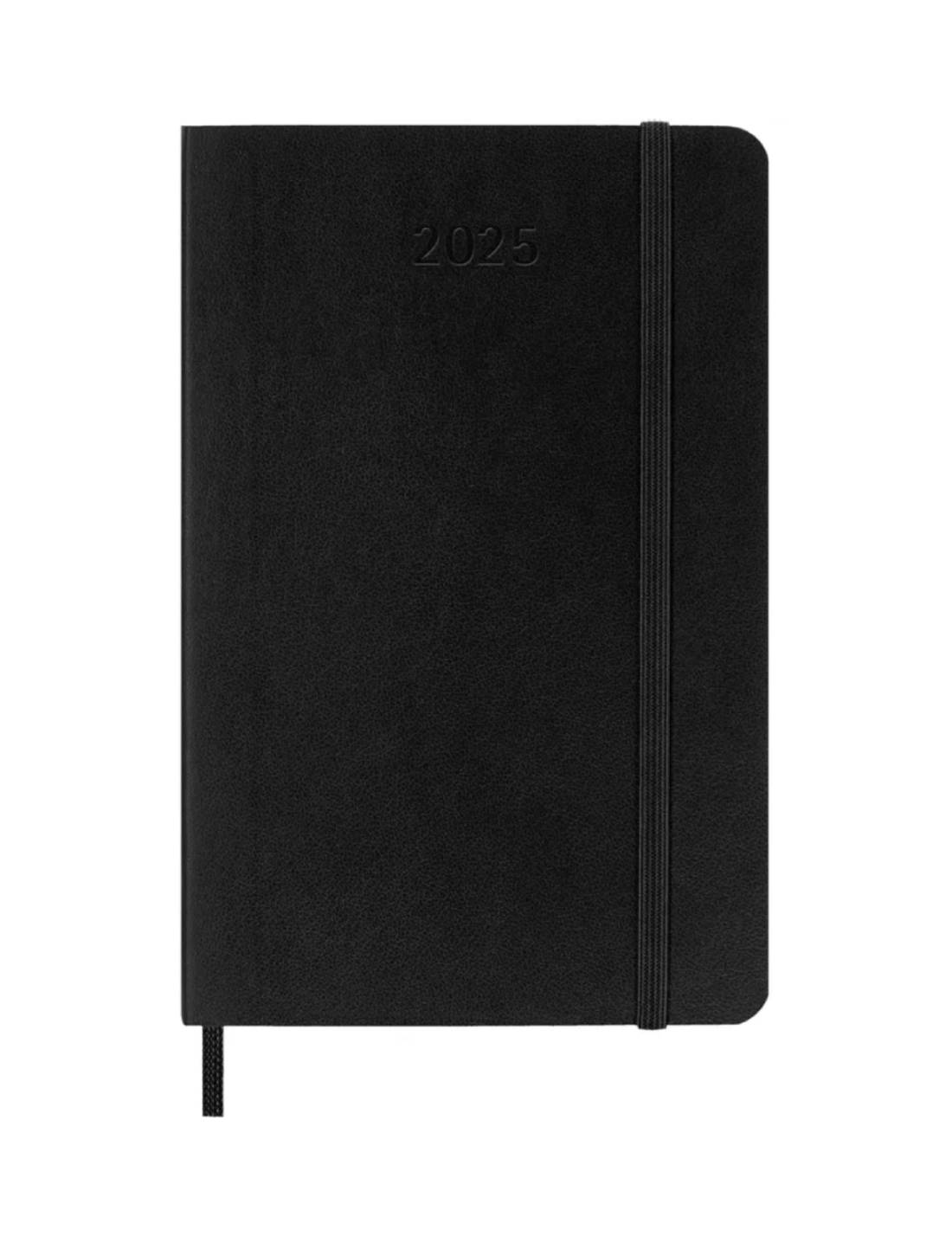 Agenda Giornaliera 2025 12 Mesi Moleskine Nera Large Copertina Morbida 21cm