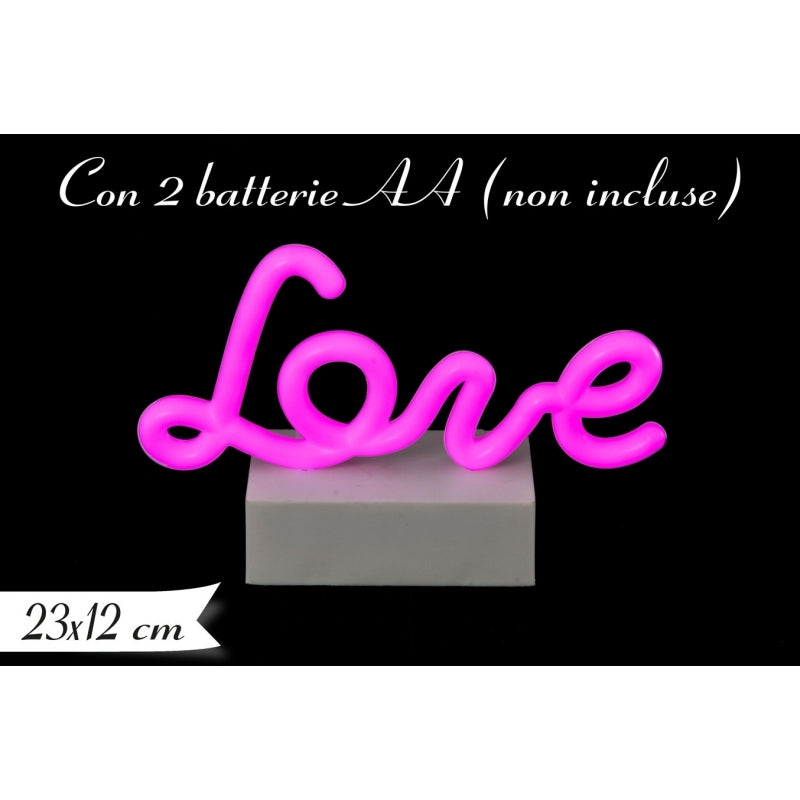 Lampada Neon Led Rosa Love