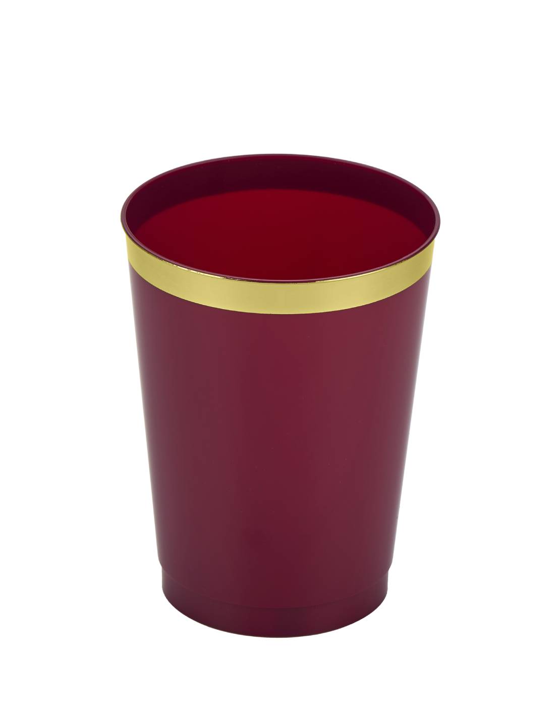 Set 20pz Bicchieri In Plastica Bordeaux Bordo Dorato