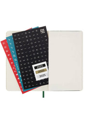 Agenda Giornaliera 2025 Moleskine Verde Pocket 12 Mesi Copertina Morbida - 9x14cm