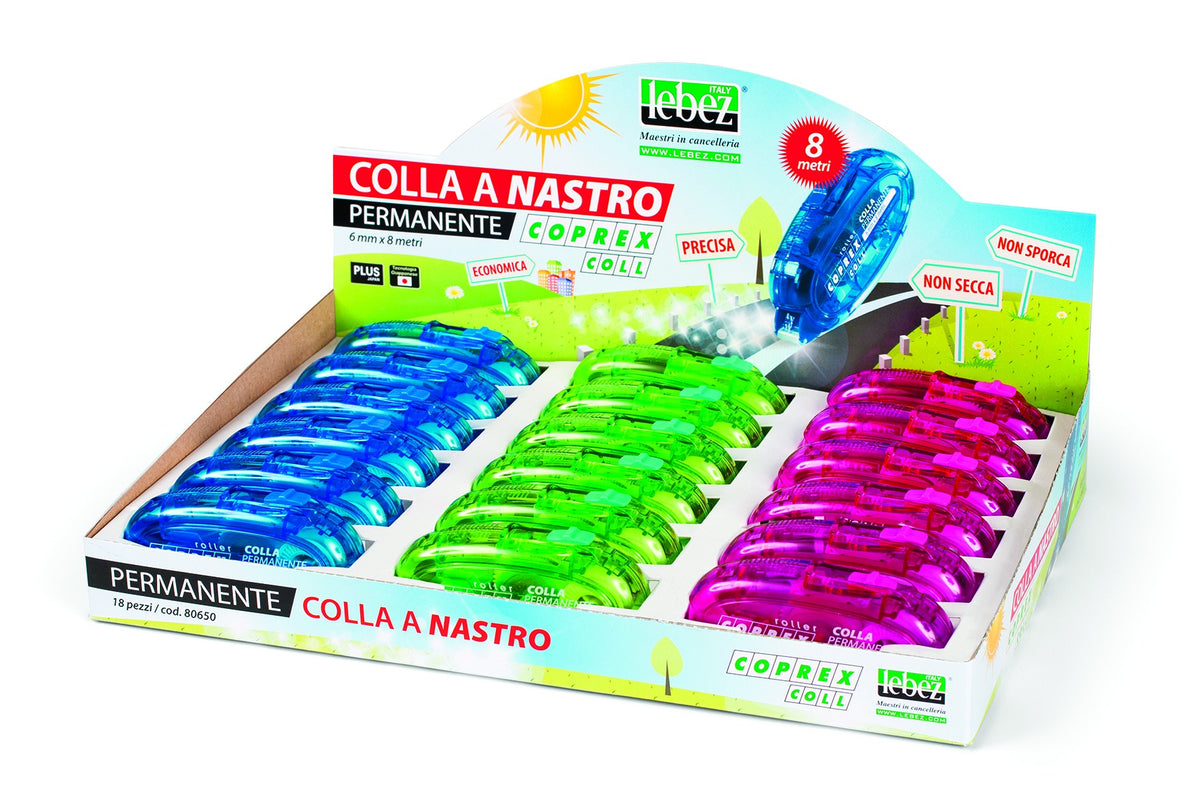 Colla Nastro Coprex 8,4mm Colori Assortiti 1Pz.