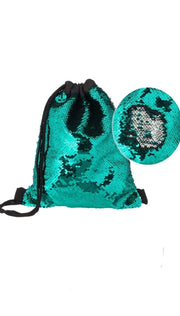Mini Sacca Con Lacci Paillettes Iridescente