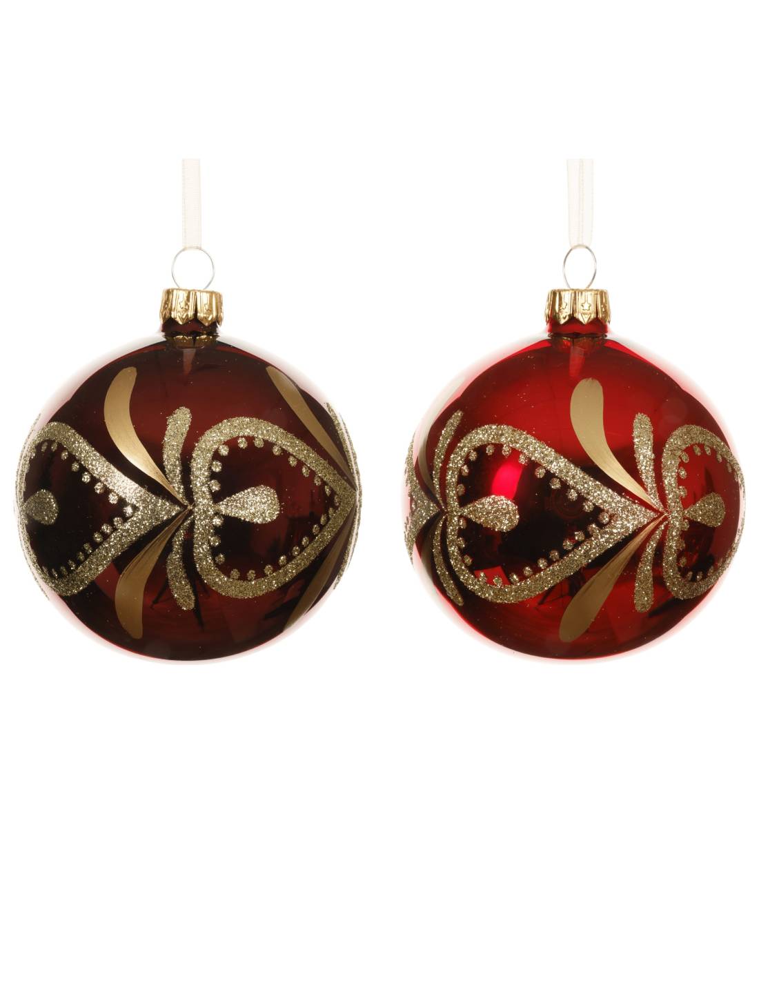 Pallina Albero Di Natale In Vetro Stile Barocco 8cm