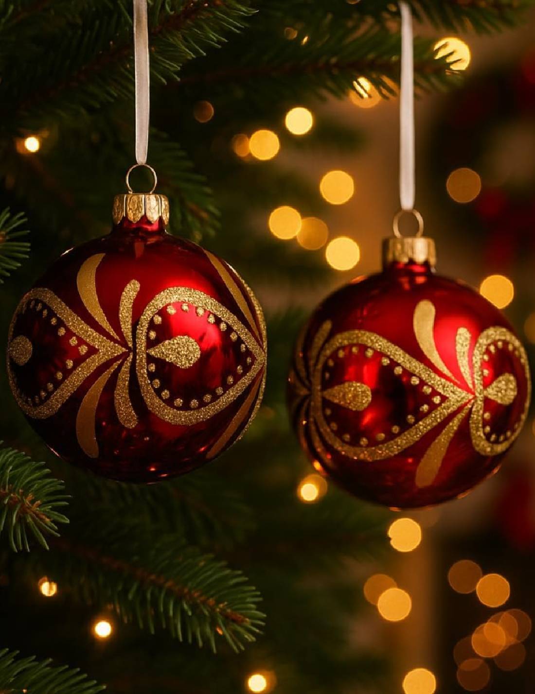 Pallina Albero Di Natale In Vetro Stile Barocco 8cm