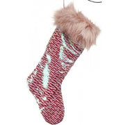 Calza Befana Epifania Rosa Con Paillettes Reversibile 49CM