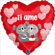 Palloncino Mylar Cuore Rosso con Koala "Ti Amo" 18" 45cm