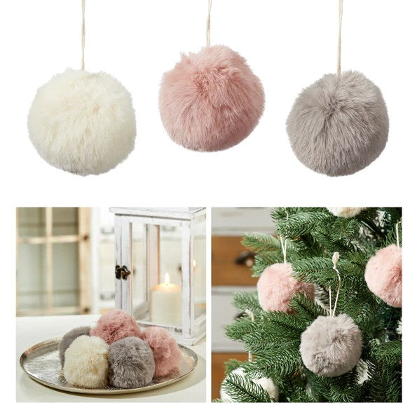 Pallina Albero Di Natale Di Peluche Colori Assortiti 6cm