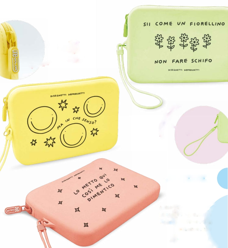 One Color Astuccio Portapenne Silicone Disegnetti Depressetti