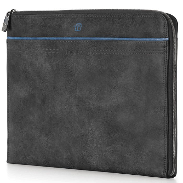 Portadocumenti Sottobraccio In Ecopelle Nero Chiusura Zip