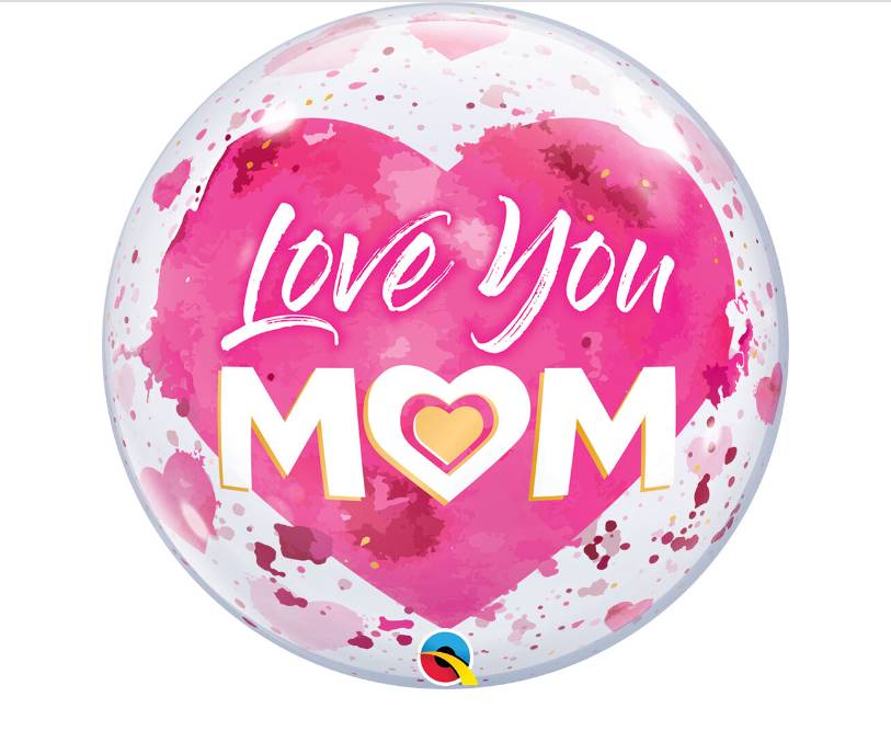 Palloncino Bubble "Love You Mom" 22" 56cm
