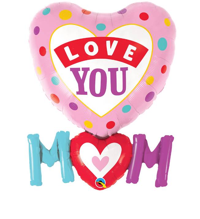 Palloncino Metalfoil Love You Mom 33" 84cm