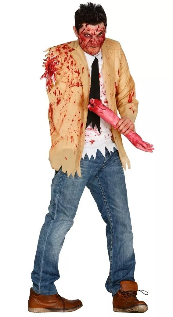 Costume Halloween Per Adulti Zombie Con Braccio Amputato