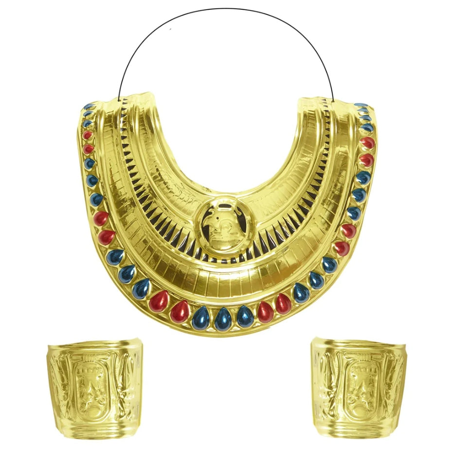 Set Collana E Bracciali Oro Cleopatra Accessori Halloween E Carnevale