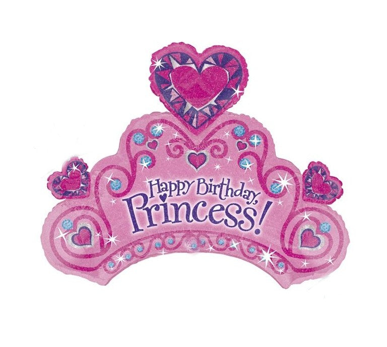 Palloncino Metalfoil Rosa Corona Diadema 34" 86cm