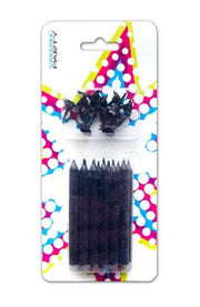 Candeline in Paraffina Nere 12pz