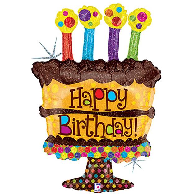 Palloncino Metalfoil Torta Compleanno Cioccolato 34" 86cm