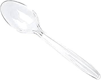 Cucchiai in Plastica Trasparente - Lavabili Set.12pz