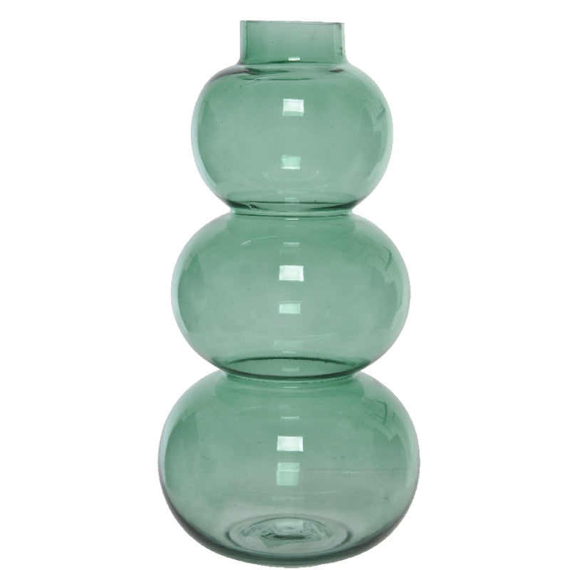 Vaso Vetro Verde Bombato 19x36cm