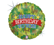 Palloncino Metalfoil Happy Birthday Militare 18" 46cm