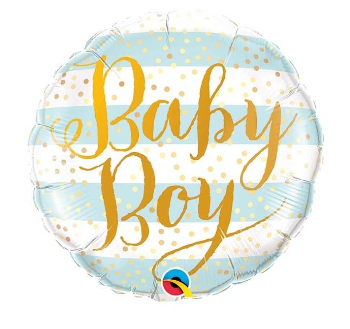 Palloncino Tondo Mylar "Baby Boy" 18" 45cm