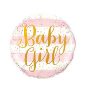 Palloncino Metalfoil Rosa Tondo Baby Shower Baby Girl 18" 46cm
