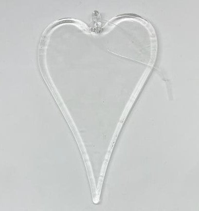 Addobbo Albero Di Natale Cuore E Stella Di Vetro 13cm
