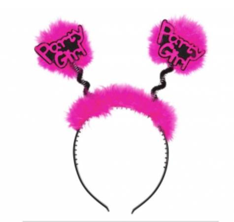 Cerchietto Con Antenne "Party Girl" Fucsia