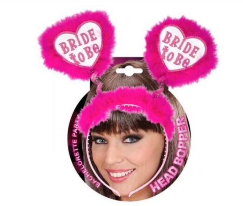 Cerchietto Con Antenne "Bride To Be" Fucsia - Addio al Nubilato