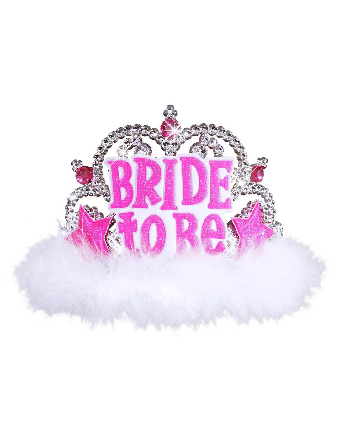 Tiara Addio Al Nubilato Rosa Bride To Be Con Gemme E Marabou