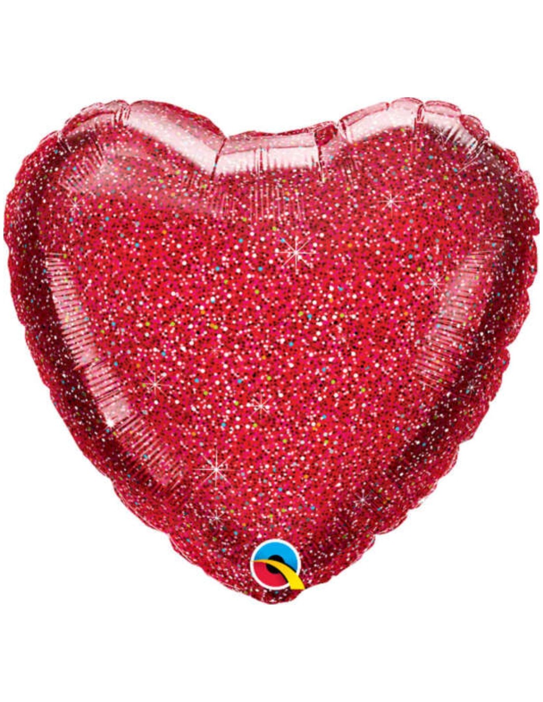 Palloncino Per Feste Cuore Rosso Glitter 18" 46cm Mylar