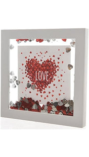 Cornice Ad Acqua Con Cuoricini Portafoto Love 17x17cm