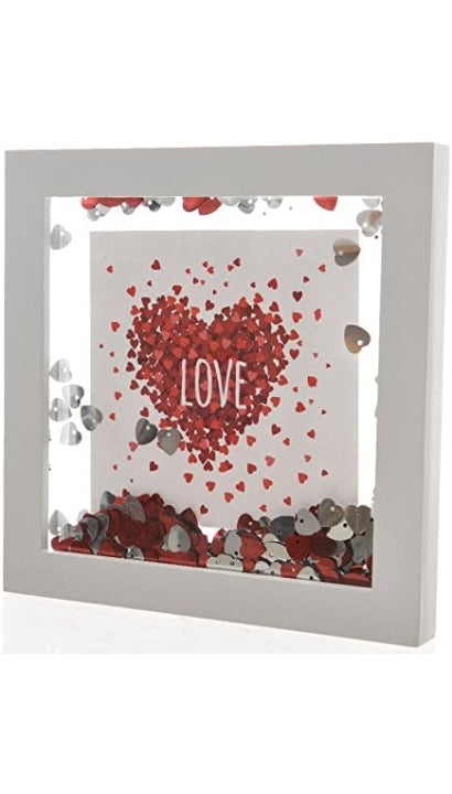 Cornice Ad Acqua Con Cuoricini Portafoto Love 17x17cm