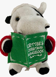 Peluche Di Natale Mucca Con Suono E Libro 14CM