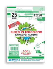 Confezione 25 Buste In Polietilene Trasparenti Richiudibili 12x20cm