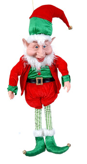 Addobbo Di Natale Elfo Con Pantaloni E Scarpe Verdi 90cm