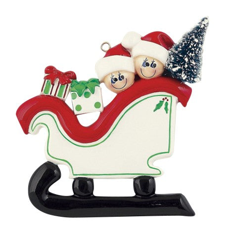 Addobbo Albero Di Natale Bambini Su Slitta Personalizzabile