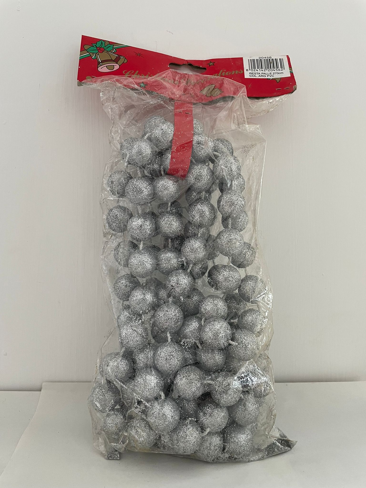 Addobbo Albero di Natale Ghirlanda Collana Pon-Pon Rosa