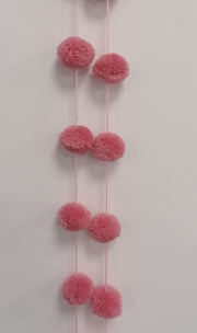 Addobbo Albero di Natale Ghirlanda Collana Pon-Pon Rosa