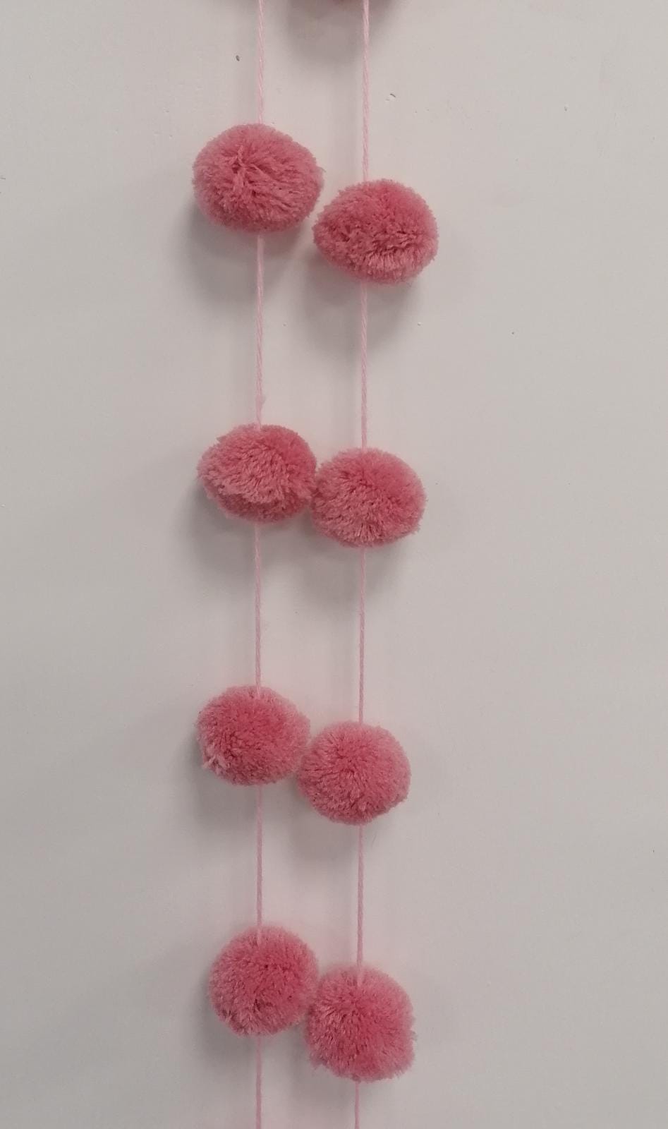Addobbo Albero di Natale Ghirlanda Collana Pon-Pon Rosa