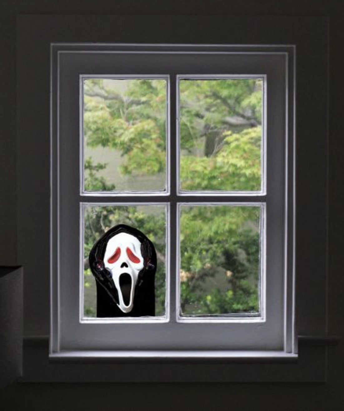 Decorazione Di Halloween Ghost Face Luminoso Per Finestra