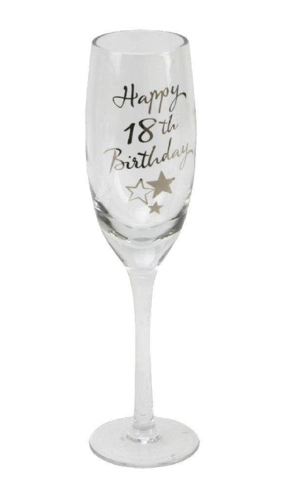 Calice Flute In Vetro Compleanno 18 Anni