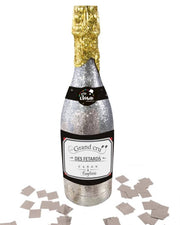 Cannone Champagne Spara Coriandoli Argento 32cm