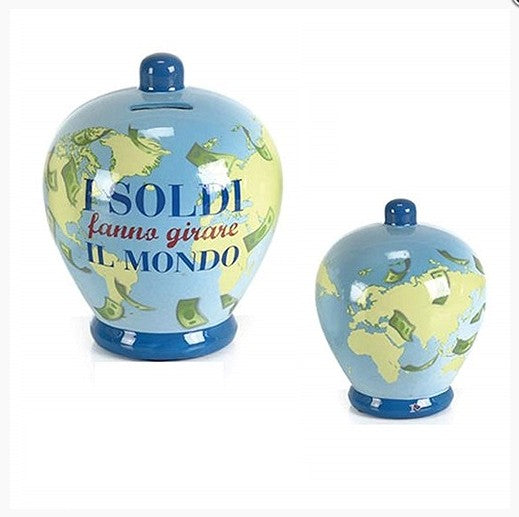 Salvadanaio In Ceramica I Soldi Fanno Girare Il Mondo