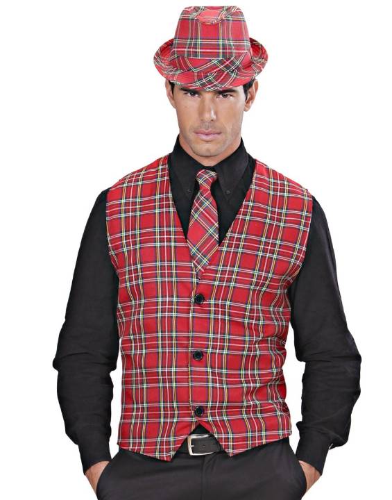 Gilet Tartan - Accessori Costumi Carnevale